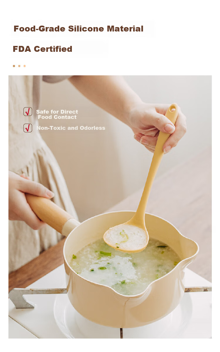 Shuke Silicone Small Spatula Cooking Turner Kitchen Utensil Baby Non-Stick Pot Food Supplement High Temperature Resistant Tool 6