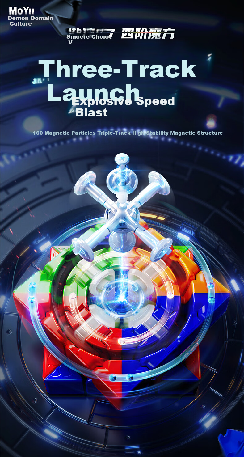 Moyu Culture Aosv V7 4th Order Magnetic Cube Advanced Competition Level Three-Track Magnetic Cube Version 1