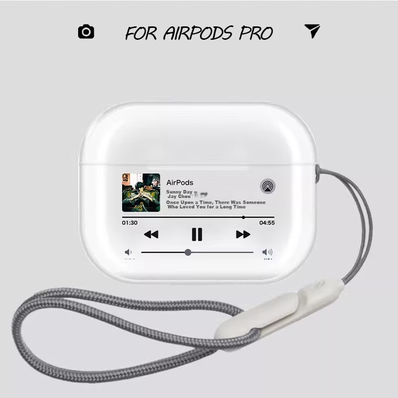 Beiyipin Creative Smiley Note Transparent Protective Case for AirPods Pro and AirPods 3 Music Happy Apple Earphone Case 7