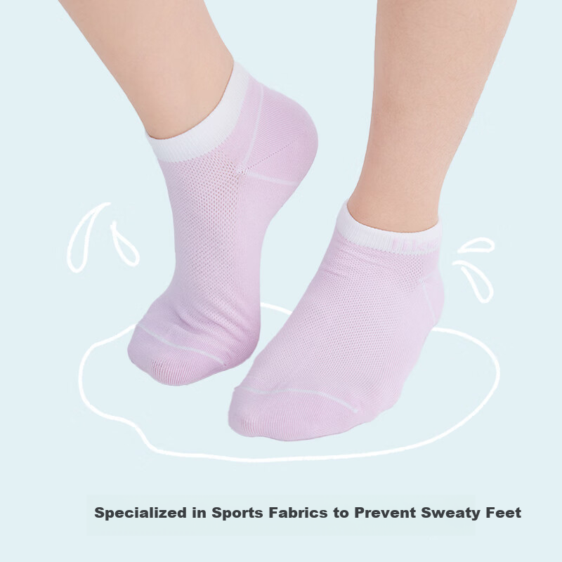 Like uu Kids Socks Boys and Girls Breathable Mesh Summer Short and Mid-Calf Socks Pure Cotton Thin Antibacterial Odor-Resistant Cooling Socks