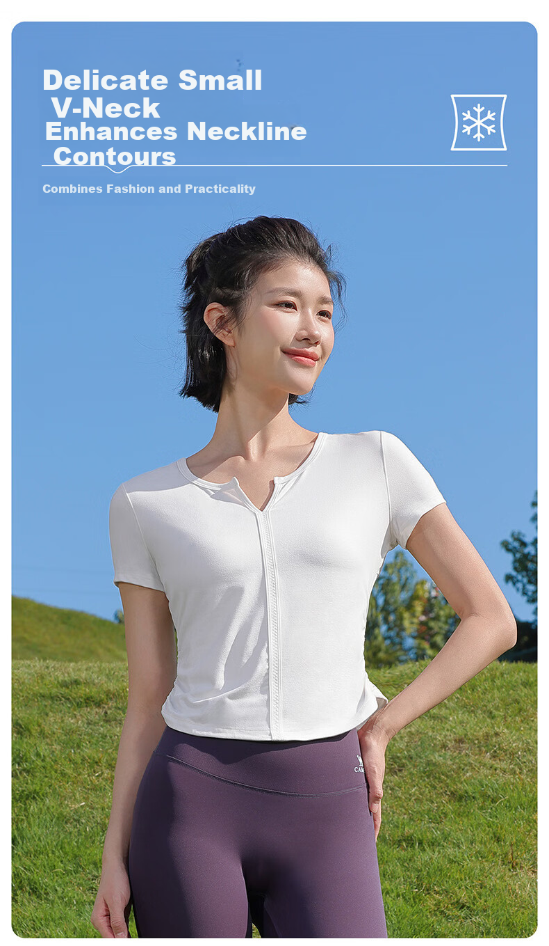 CAMEL Women's Ice Cooling Sports T-Shirt Quick-Dry Breathable Casual Short Sleeve Top Y26BAVLZ013 Morning Glory Blue S 3