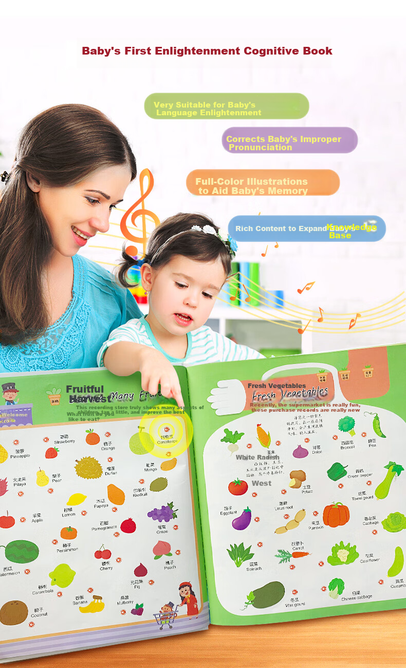 Dayanxiaowa Fun Math Audio Point Reading Sound Book, Children's Learning Enlightenment Early Education Machine, 3-6 Years Old Toy, Birthday Gift 2