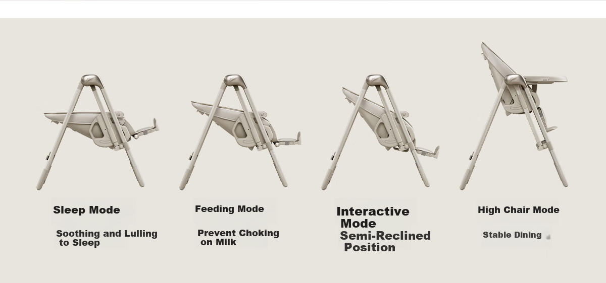 Beiyi 2-in-1 Baby High Chair and Rocker Khaki 44
