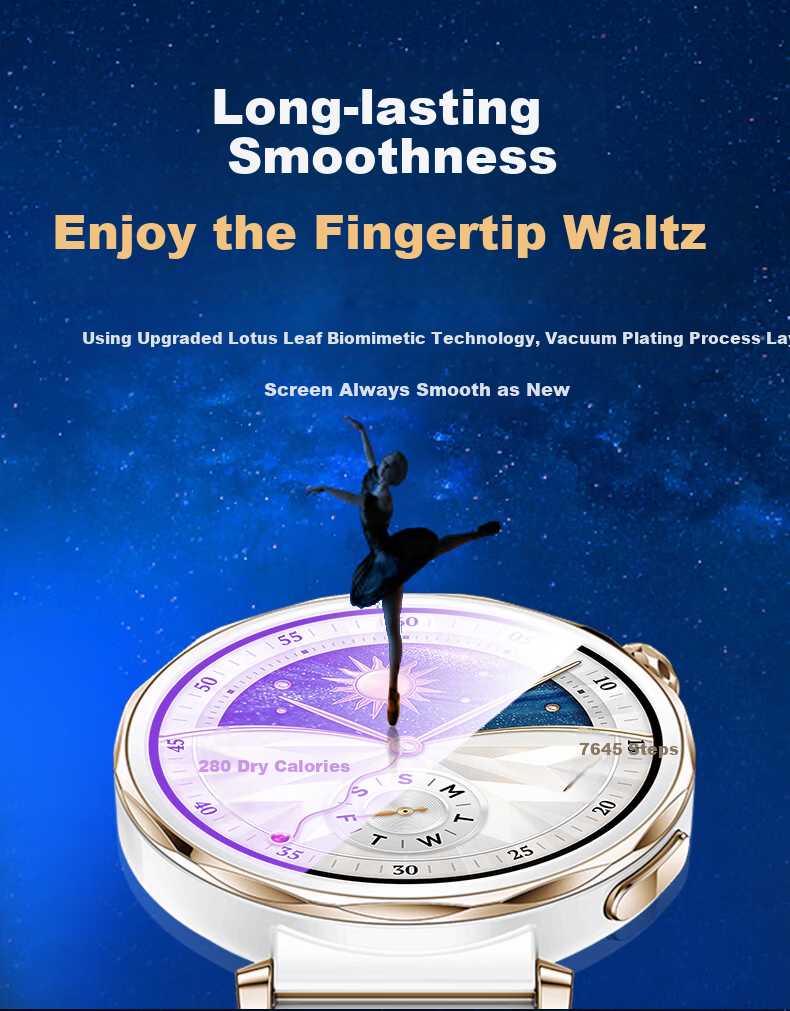 Smorss 2-Pack Anti-Blue Light Screen Protector for Huawei Watch GT5 Pro 42mm Tempered Glass Eye Protection Full Coverage Scratch-Resistant Film 9