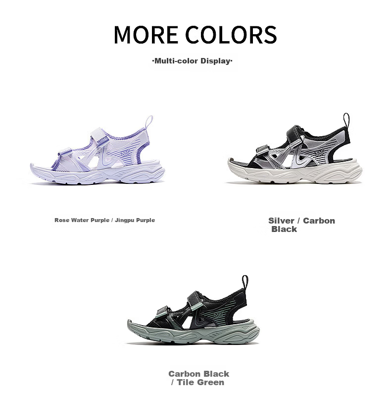 361° Kids Summer Sandals 26 Boys Girls Breathable Soft Cushioning Sports Sandals Black Size 38 14