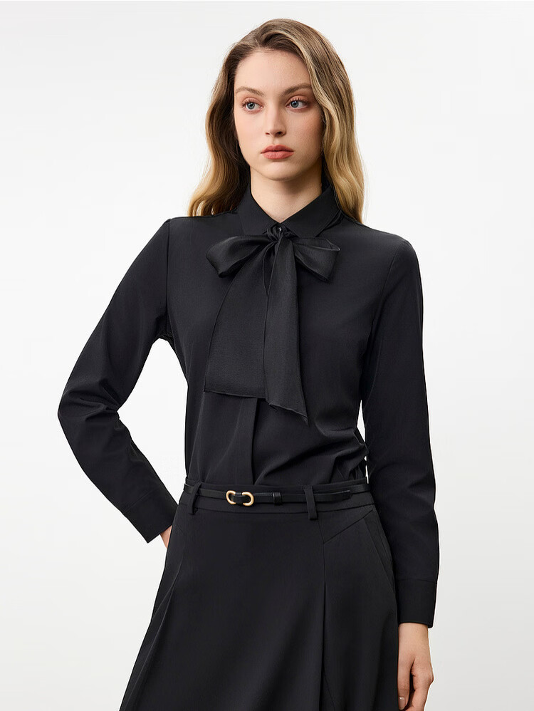 G2000 Women's 2026 Spring Summer Long Sleeve Shirt [Wrinkle-Free Quick-Dry / Comfortable Stretch / With Ribbon / Same Style as Mall] 29