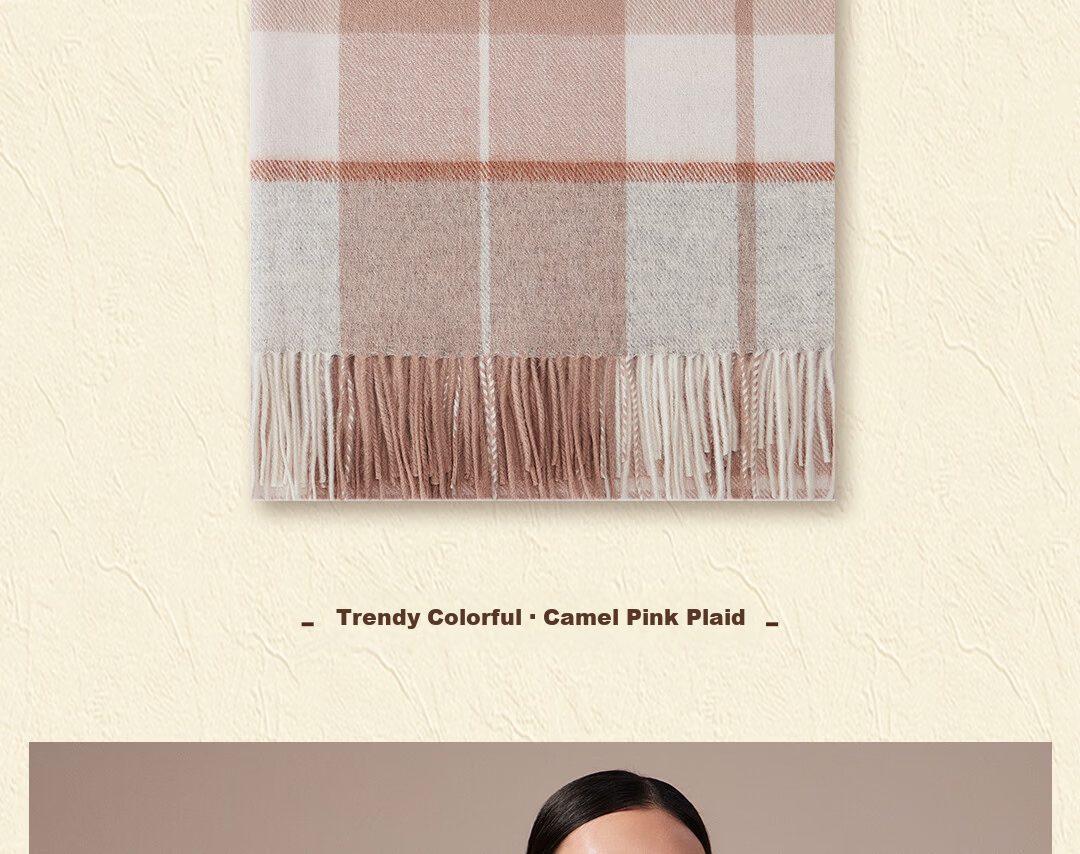 Shanghai Story [Upgraded High-Count Dense Thickened] New Pure Wool Plaid Scarf Gift for Mom New Year Birthday Gift for Girlfriend 20