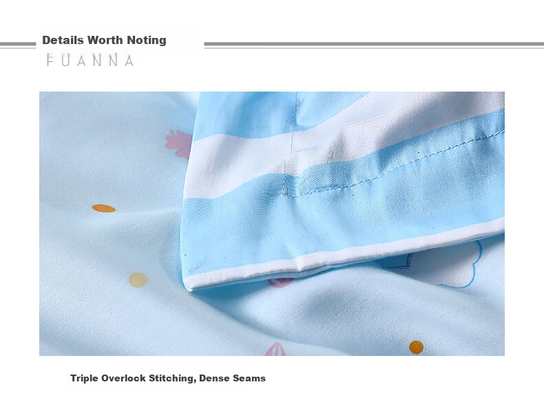 Fuanna Children's 100% Cotton Four-Piece Set 60s Long-Staple Cotton Class A Satin Double Extra Large Bed Sheet Duvet Cover Pillowcase 1.8m 230*229cm 3