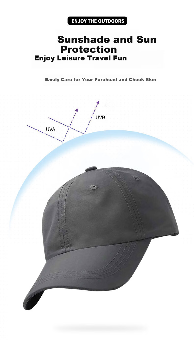 CARTELO Breathable Quick-Dry Baseball Cap Unisex Sun Protection Summer Outdoor Sports Running Duckbill Sun Hat 3