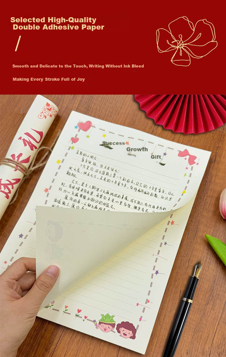 Kingdee 10th Birthday Growth Ceremony Letter Paper and Envelope Set Greeting Card Gift High-Quality Elegant Design for Elementary School Children BCBQ132 5