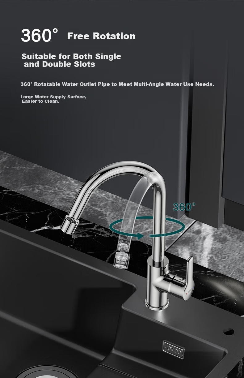 JOMOO Kitchen Faucet for Vegetable and Dish Washing Sink Dual Control Hot and Cold Water Tap 33230-385/1B-Z 7