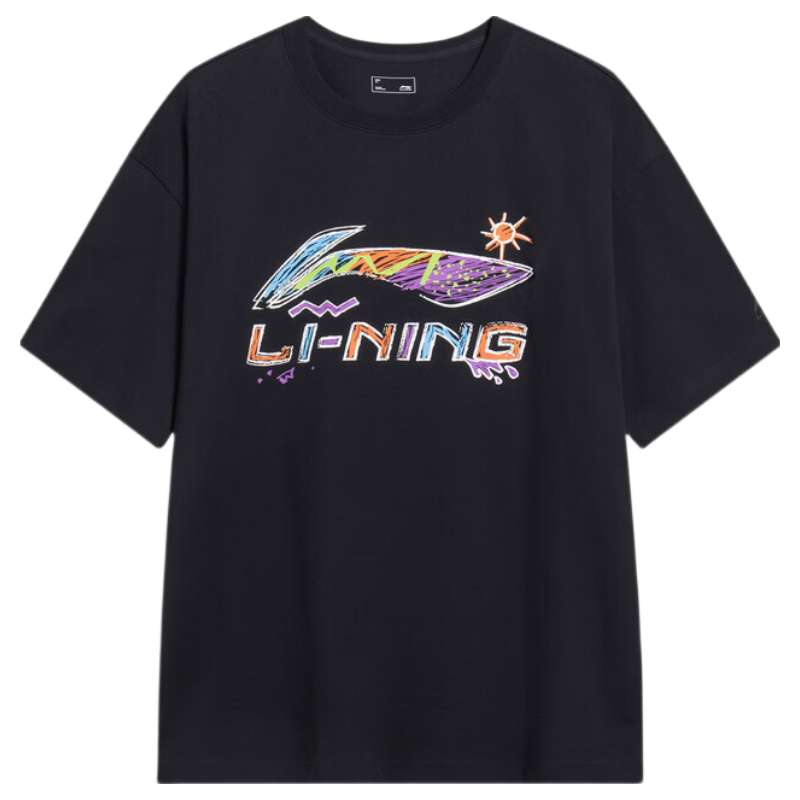 LI-NING Comfortable Breathable Loose Fit Short Sleeve T-Shirt Fashion Casual Classic Unisex Sports Top