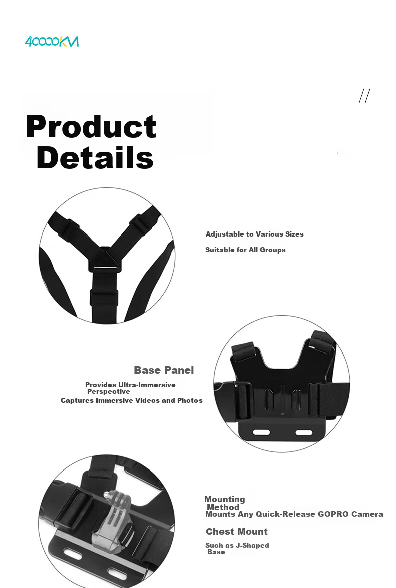 40,000 Kilometers Outdoor Extreme Sports Camera Accessories Cycling Chest Strap Mobile Phone Mount Single Shoulder Strap Phone Shooting Bracket 6