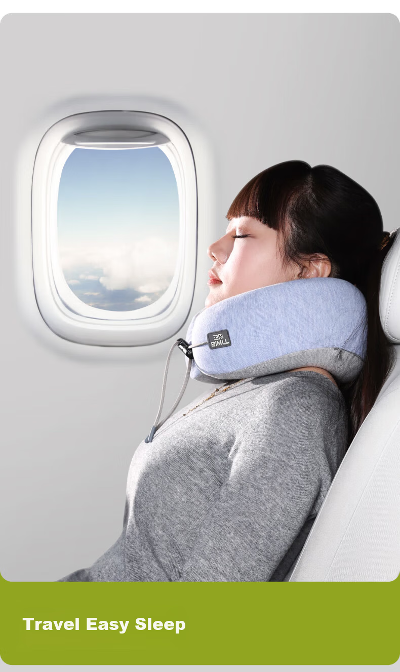 BIMLL U-Shaped Neck Pillow Memory Foam Travel Pillow Portable Neck Support Cushion for Sleeping 8