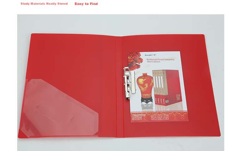GuangBo High-Quality Double Strong A4 File Folder/Colored Document Folder Red A2052 8