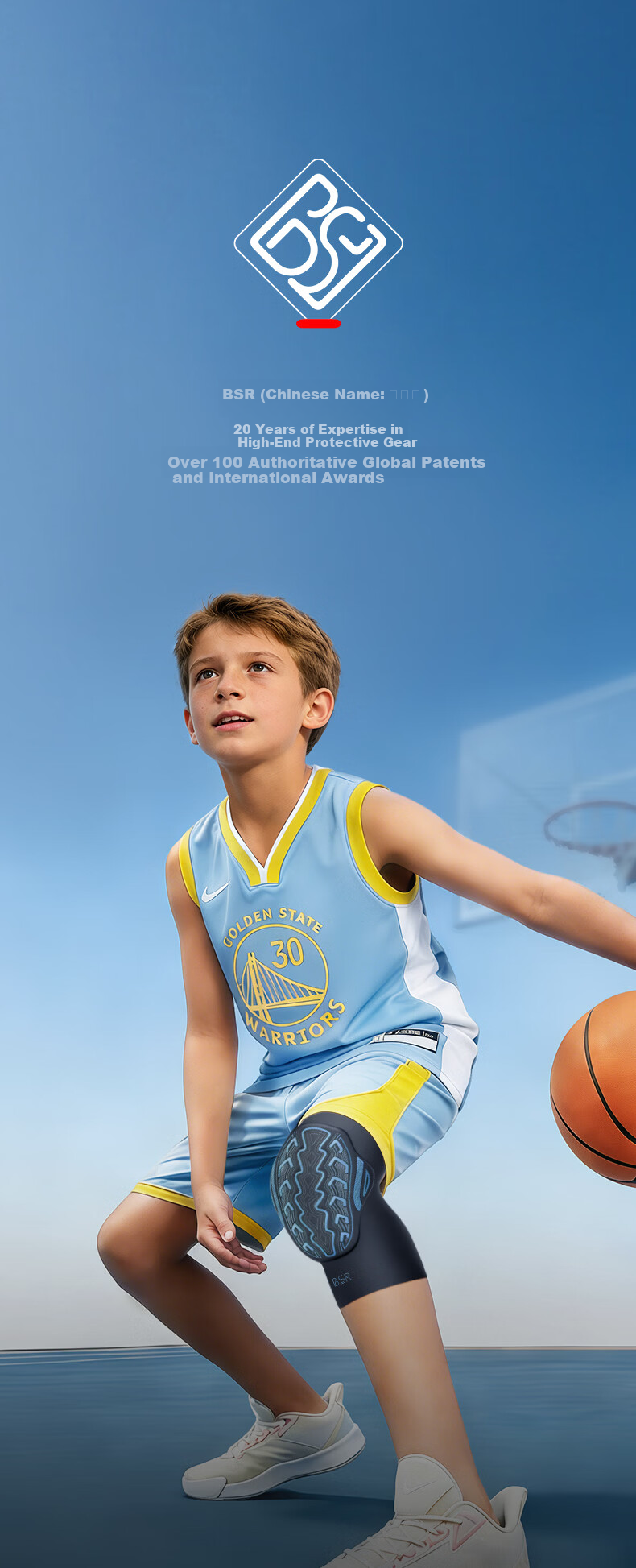 BSR Ultra-Durable 10th Generation Kids Sports Knee and Elbow Pads for Football, Cycling, Basketball, and Badminton 2