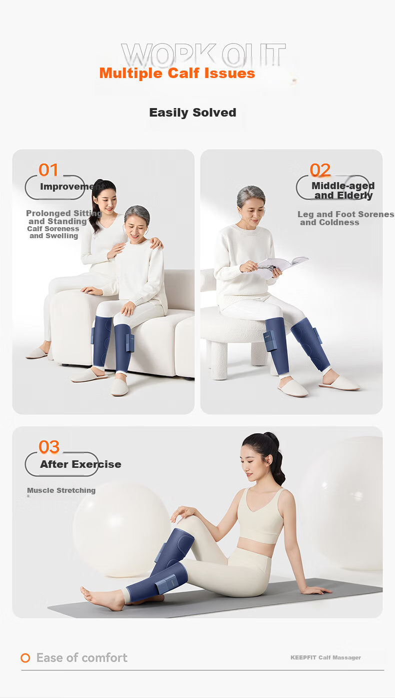 Kepufi Air Pressure Leg Massager Automatic Kneading Thigh and Calf Muscle Relaxation Circulation Recovery Boots Full Body Mother's Day Practical Birthday Gift L12 5