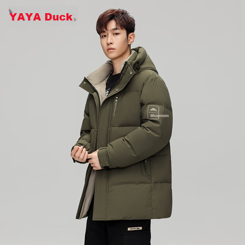 YAYA Couple's Winter Warm Hooded Down Jacket Unisex Fashion Puffer Coat