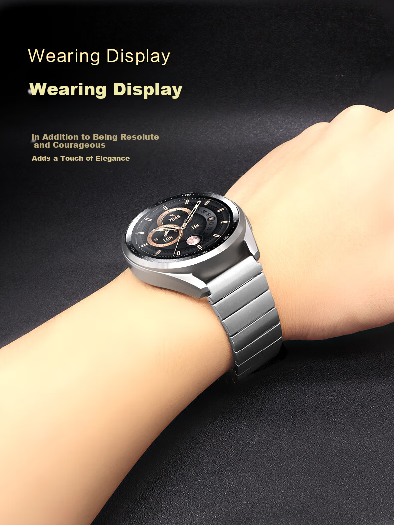 Watchbond Compatible with Huawei Watch GT7 Pro Strap, Ultimate 2 Pure Titanium Metal Band for GT6 Pro/Watch6/6 Pro/5/GT7/6/5/4, All-Titanium Metal Men's Watchband 7