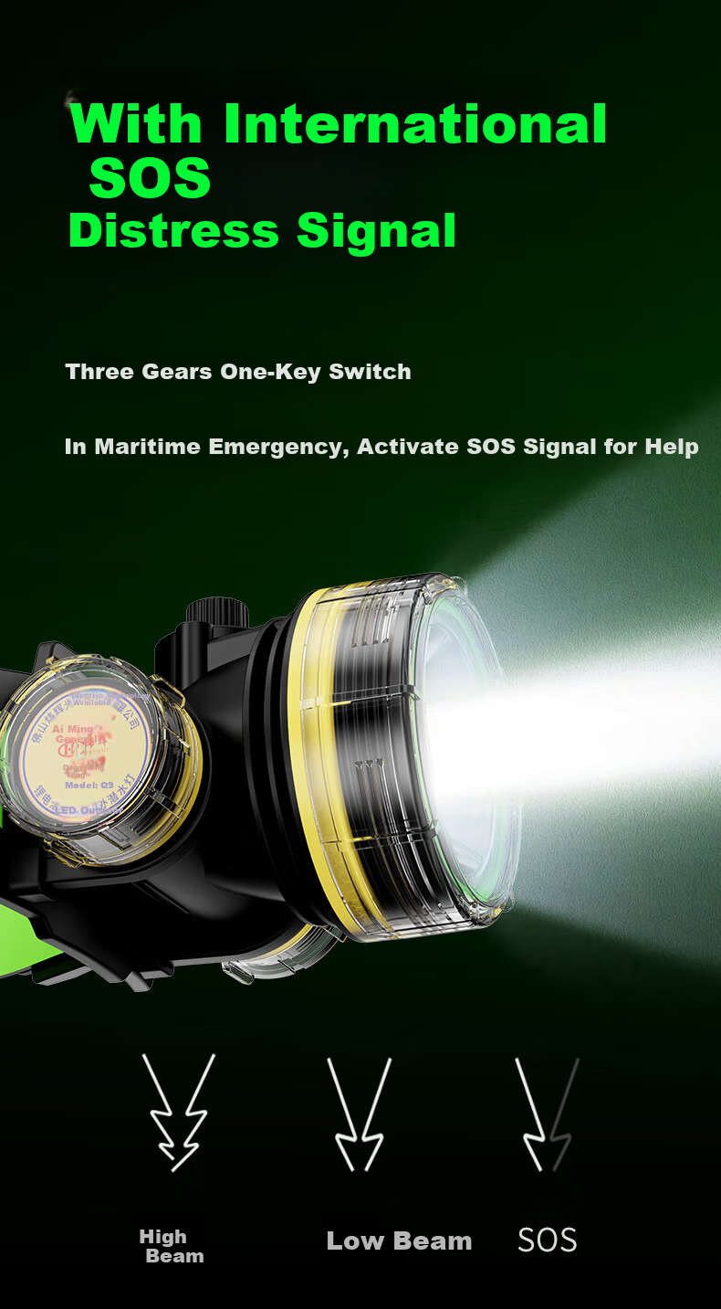 Guangming General High-Power Professional IPX8 Waterproof Rechargeable Headlamp Head-Mounted Ultra-Bright Long-Range Diving Light with Extended Battery Life for Sea and Beach Activities 11