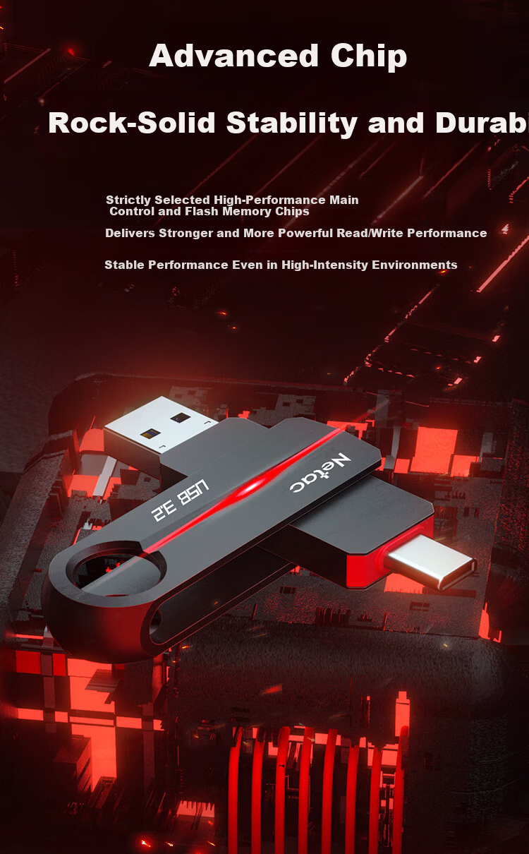 Netac 64GB Type-C USB3.2 Gen 1 U785C Direct Phone Connection Expansion, All-Metal Mini USB Drive, Type-C Dual Interface Universal Flash Drive for Phones And Computers 4