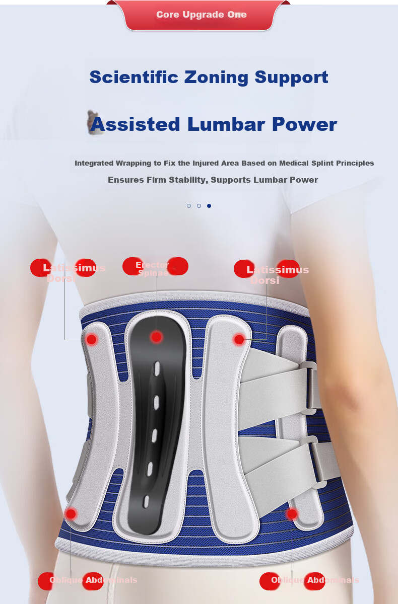 Lizi Medical Lumbar Support Belt for Herniated Disc, Lumbar Spine Protector, Lumbar Muscle Strain Relief, Sports Lumbar Brace, Size L 1