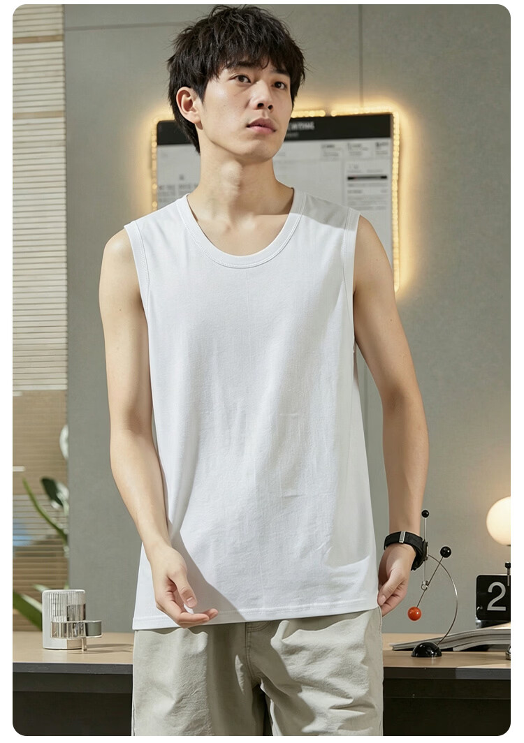 Little Nurse Men's Cotton Breathable Wide Shoulder Sleeveless Tank Top T-Shirt 12