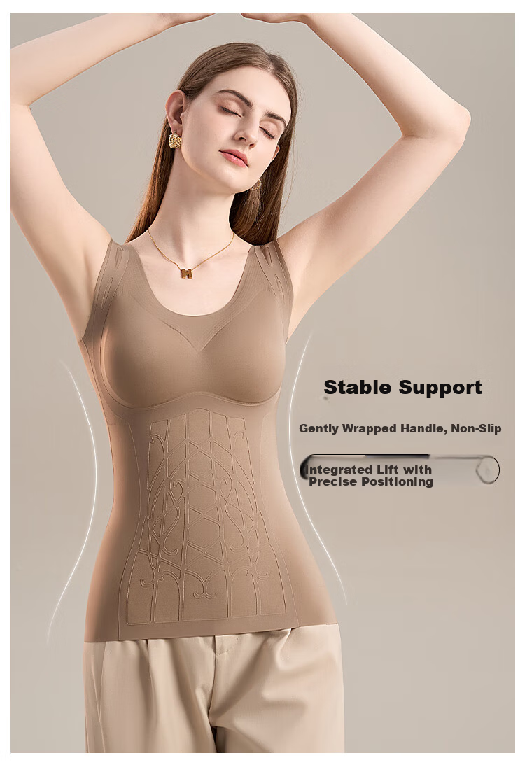 GRACEWELL Seamless Thermal Vest for Women with Chest Pad, Shaping, Tummy Control, Waist Slimming, Autumn Winter Fleece-Lined Shapewear Top 6