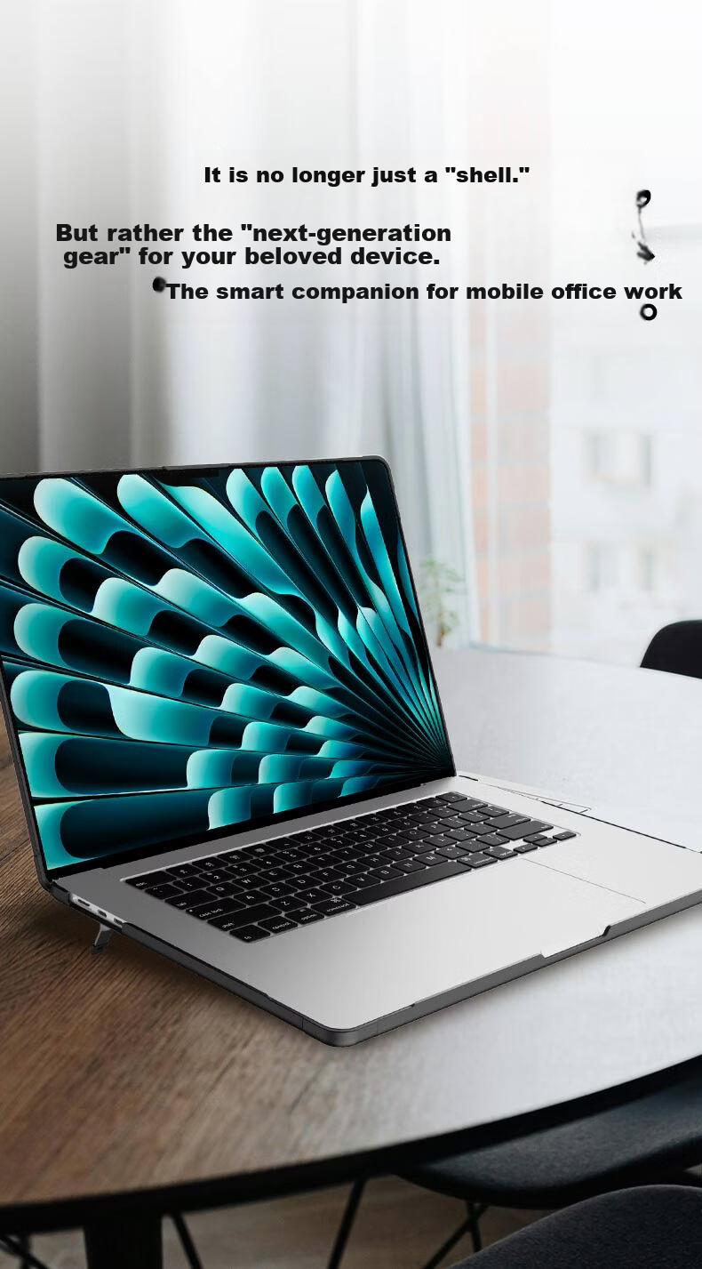 VOKAMO 2026 New M5 Compatible MacBook Pro 14-inch M5/M4/M3 Laptop Case Protective Cover Portable Semi-Transparent Black 4