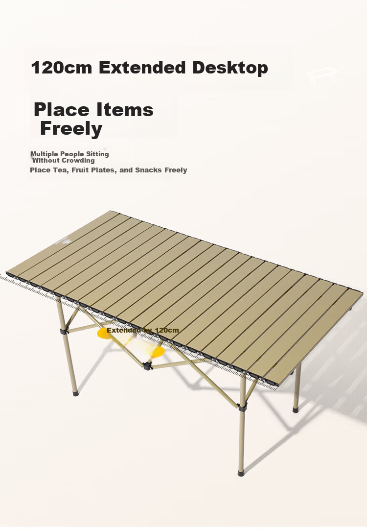 CAMEL Outdoor Portable Folding Aluminum Alloy Table Long Camping Picnic Table 174BL03667 Black 3