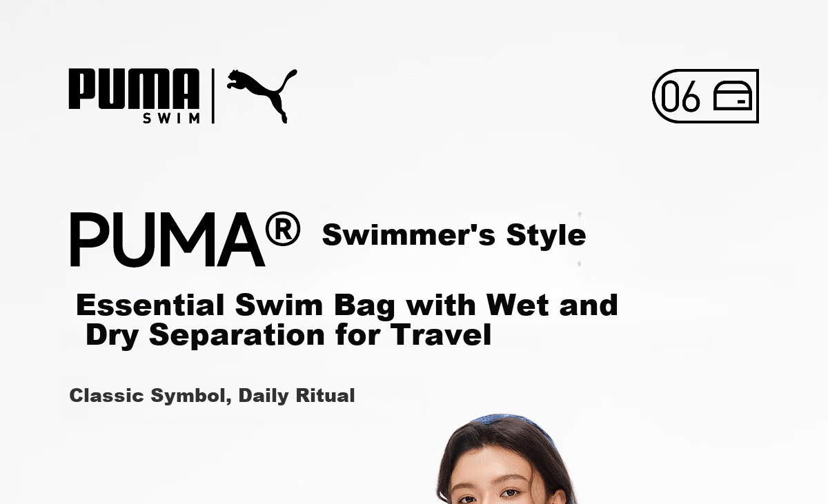 PUMA Large Capacity Swim Tote Bag with Wet and Dry Separation, Lightweight Sports Yoga Fitness Travel Bag, Premium Quality 2