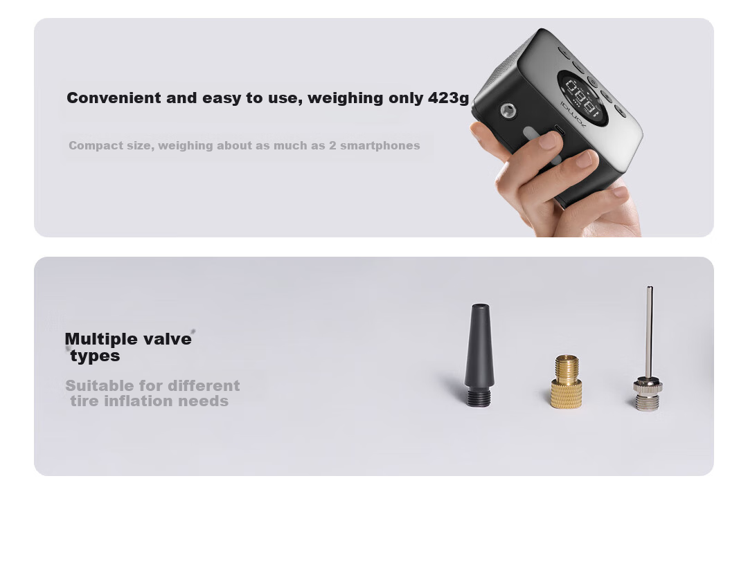 70MAI Wireless Air Pump 2 Car Portable Inflator Tire Pump for Bicycle Electric Vehicle Basketball 12