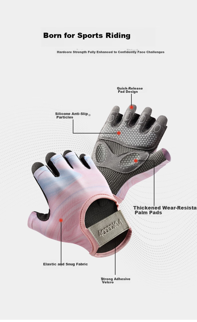 40,000km Cycling Half-Finger Gloves Outdoor Fitness Non-Slip Breathable Shock-Absorbing Wear-Resistant Thin Half-Finger Anti-Blister Gloves Size S 2