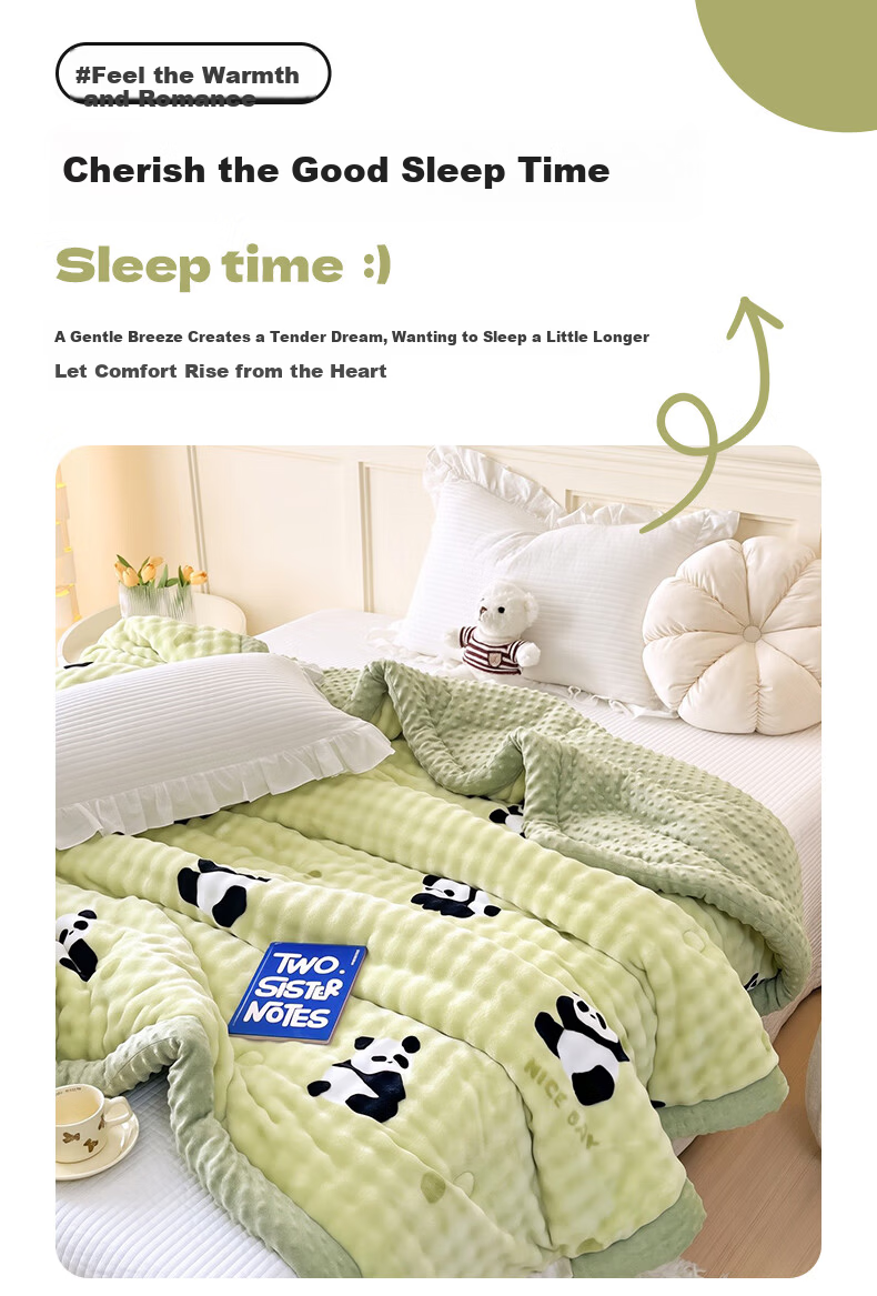 Grace A-Class Fabric Bean Velvet Rabbit Fur Fiber Quilt Autumn Winter Warm Blanket 150*200cm 4 Jin 2
