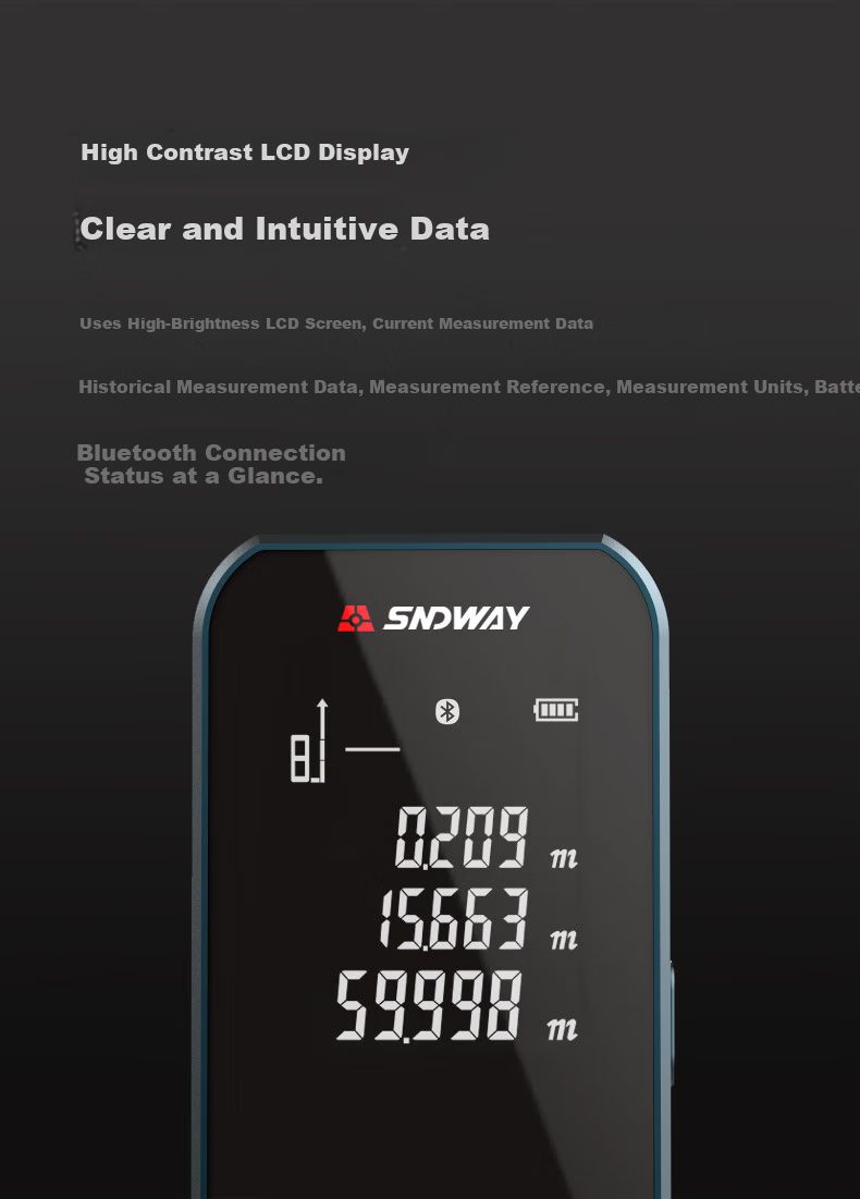 Shendawei Laser Distance Meter Infrared Room Measuring Instrument Lithium Electronic Ruler Measurement Tool Mini Exquisite Aluminum Alloy SW-24A 7