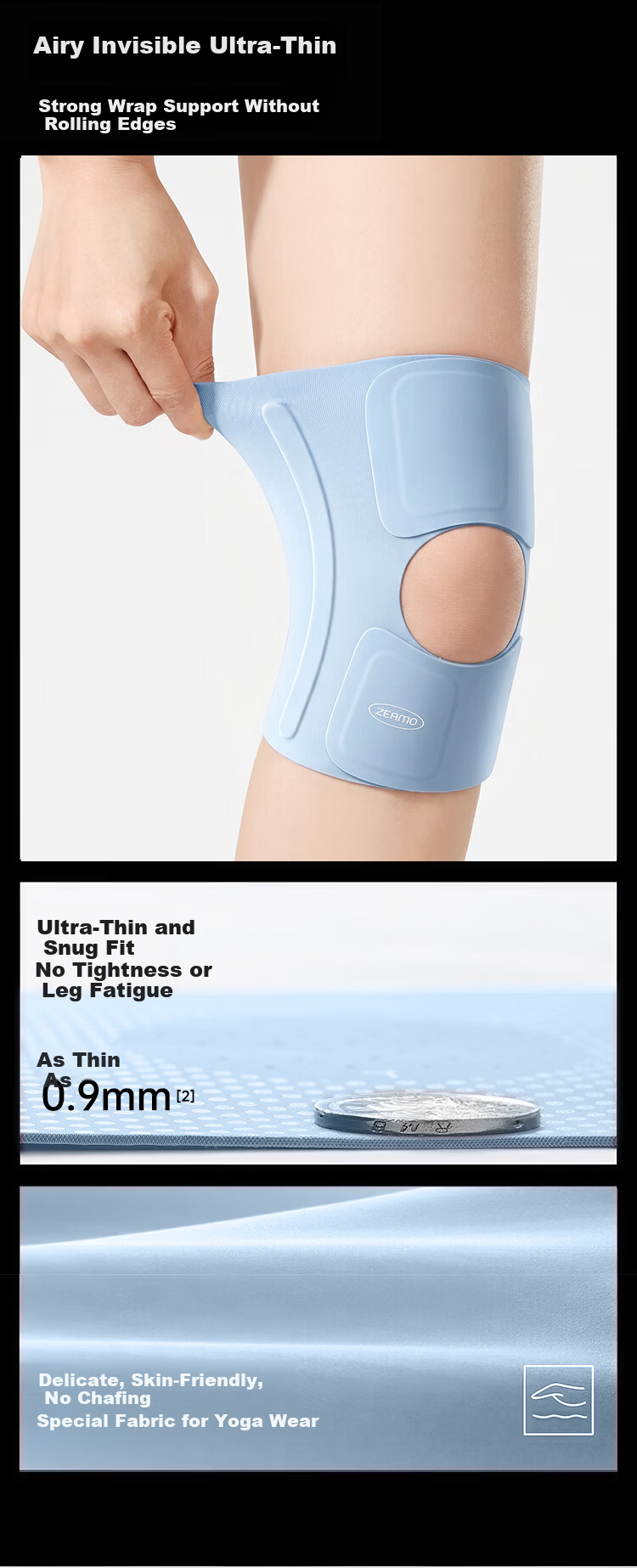 ZEAMO Sports Knee Brace, Summer Thin Version, Professional Protection for Arthritis And Meniscus Injury, Lightweight Knee Support for Men And Wome 2