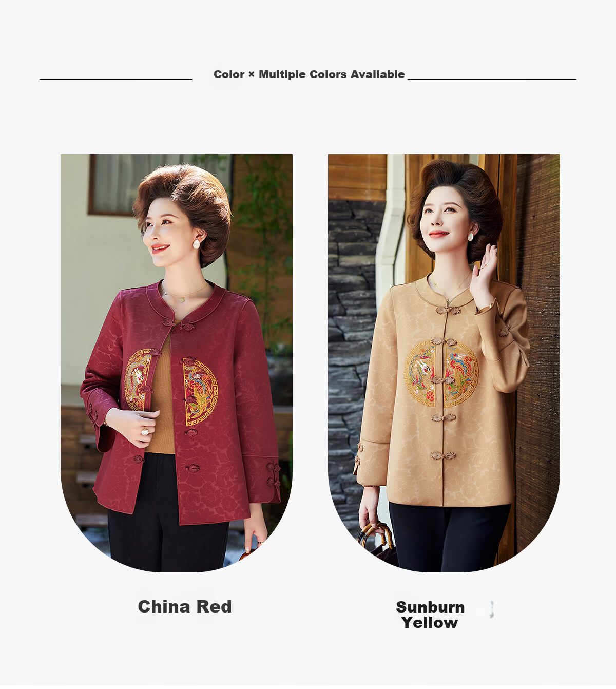 Yuzhaolin Mom's New Year Red Coat Spring and Autumn Middle-aged and Elderly Women's Windbreaker Short Jacket Y243U2016 6