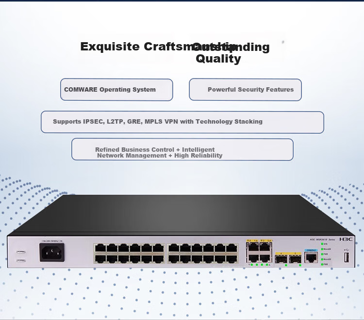 H3C MSR3600-28 Integrated Router And Switch, Multi-WAN + 24 LAN Ports Gigabit Enterprise-Level VPN Gateway Router, with 450GB Storage / Internet Behavior Management 2