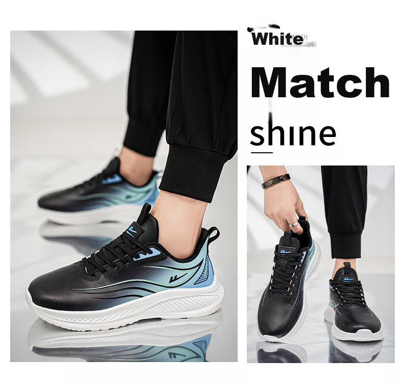 Warrior Huili Official Men's Autumn Leather Waterproof Sports Shoes Lightweight Casual Running Shoes Black Blue Green Size 40 2