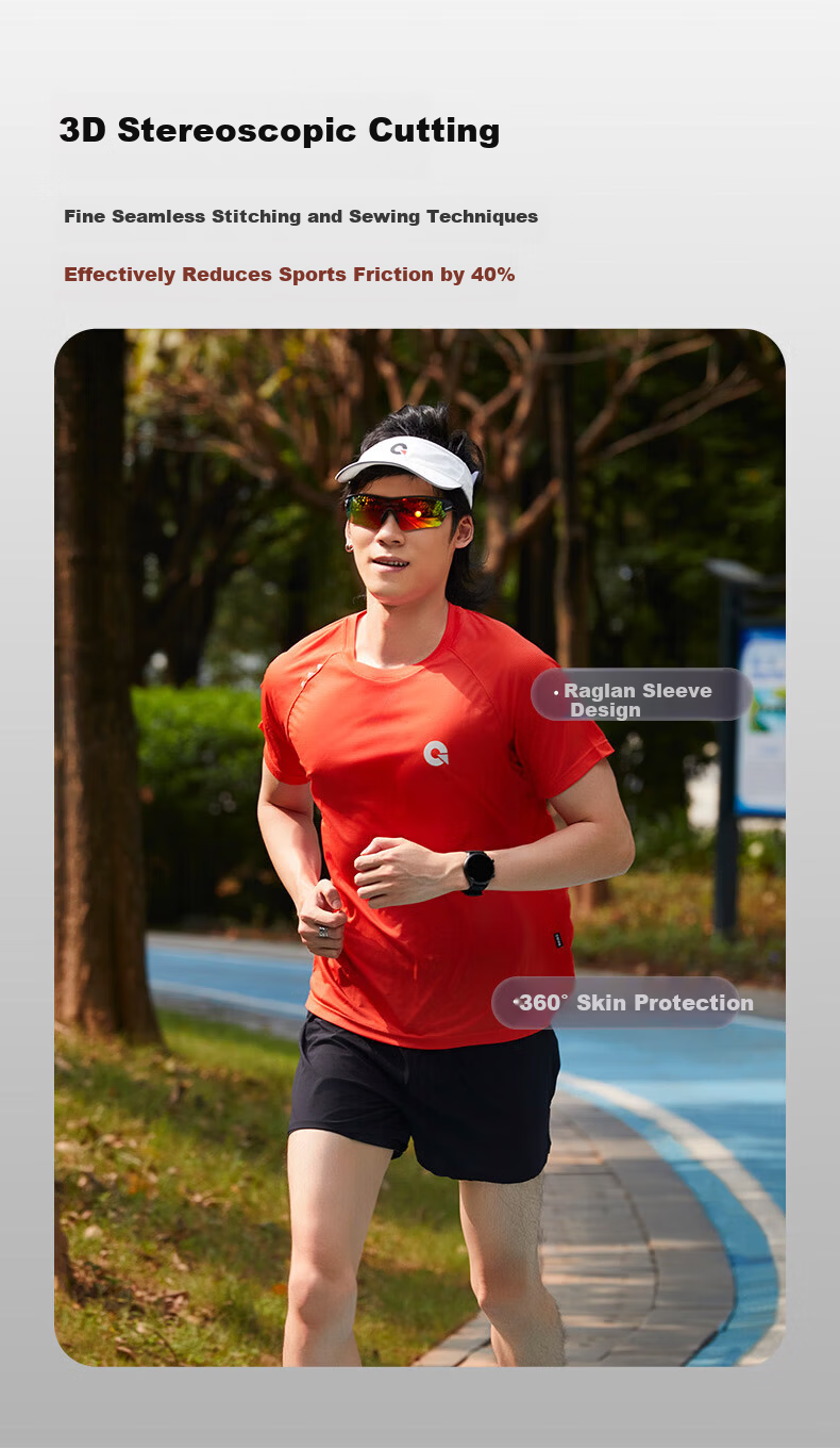 Guofan Summer Lightweight Breathable Sweat-Absorbing Quick-Dry Marathon Running Sports T-Shirt Short Sleeve Unisex Fitness Outdoor Top 8