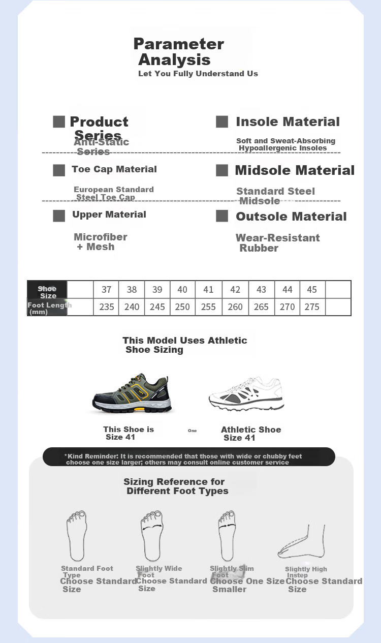 Jingtu Anti-Static Safety Shoes for Men Summer Breathable Steel Toe Cap Puncture-Resistant Work Shoes for Gas Station 857A Size 40 11