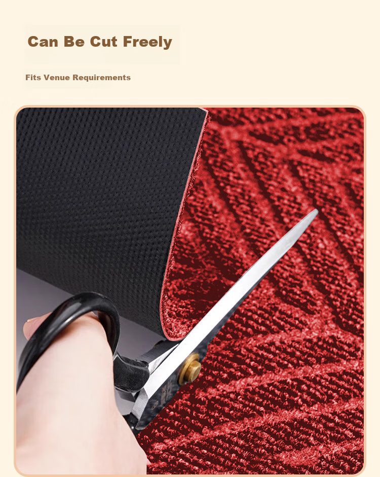 Jushi Yi Tire Pattern Floor Mat Entrance Door Non-Slip Welcome Mat for Company Hotel Dark Red 60x90cm 6