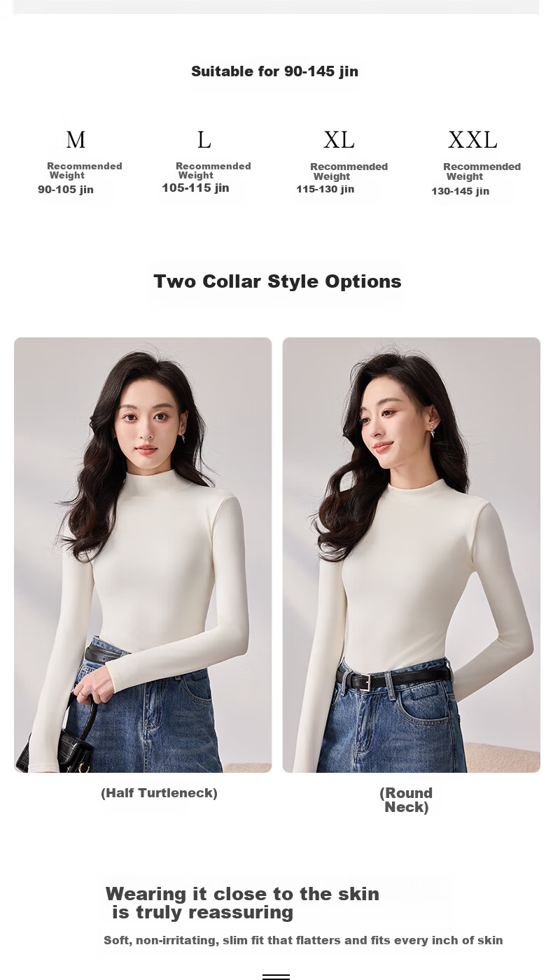 LangSha Women's Base Layer Top for Spring And Autumn, Thickened German Velvet Semi-Turtleneck Inner Wear, Elegant Slim-Fit High-End Long-Sleeve Undershirt 4