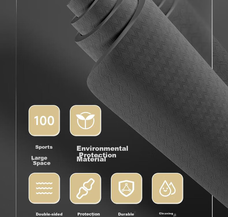 361° Men's TPE Yoga Mat Wolf Head Student Beginner Exercise Training Mat Extended and Widened 1