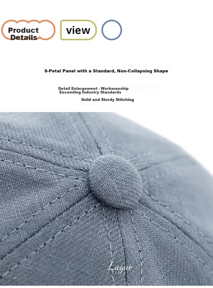 Lagur Japanese Classic Pure Linen Ponytail Outdoor Sunshade Fisherman Hat Sunscreen Hat for Women Summer Dark Blue 8