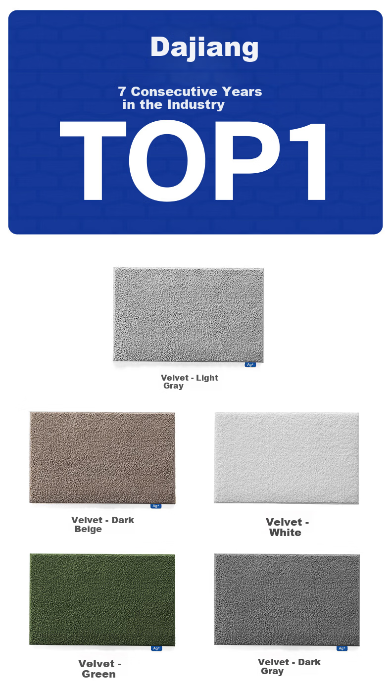 Da Jiang Small Blue Removable Washable Floor Mat Bathroom Door Water Absorption Foot Mat Toilet 50x80cm Carpet Surface Only 1 Piece 10