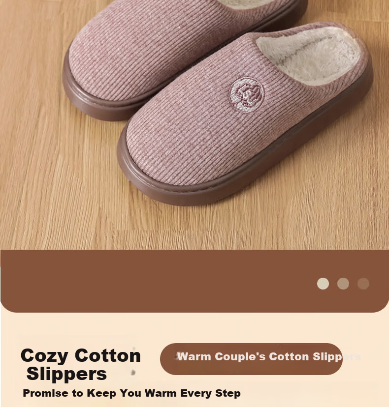 Huamei Jianbu Unisex Versatile Half-Cover Cotton Slippers Indoor Outdoor Fleece Lined Warm Cotton Slippers HM2502 Navy Blue Size 40-41 1