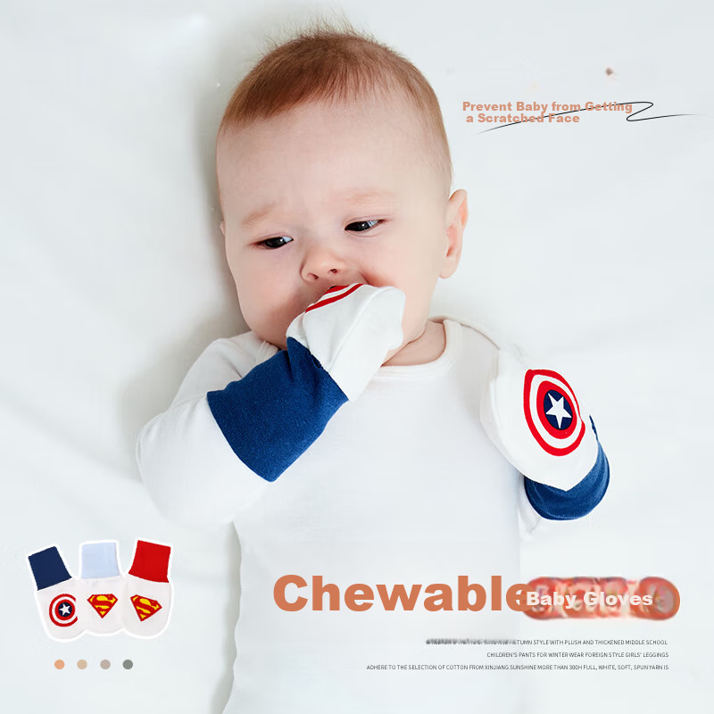 LAXIALIYA Newborn Baby Gloves Anti-Scratch Mittens Pure Cotton for Infant Boys Spring Autumn Winter