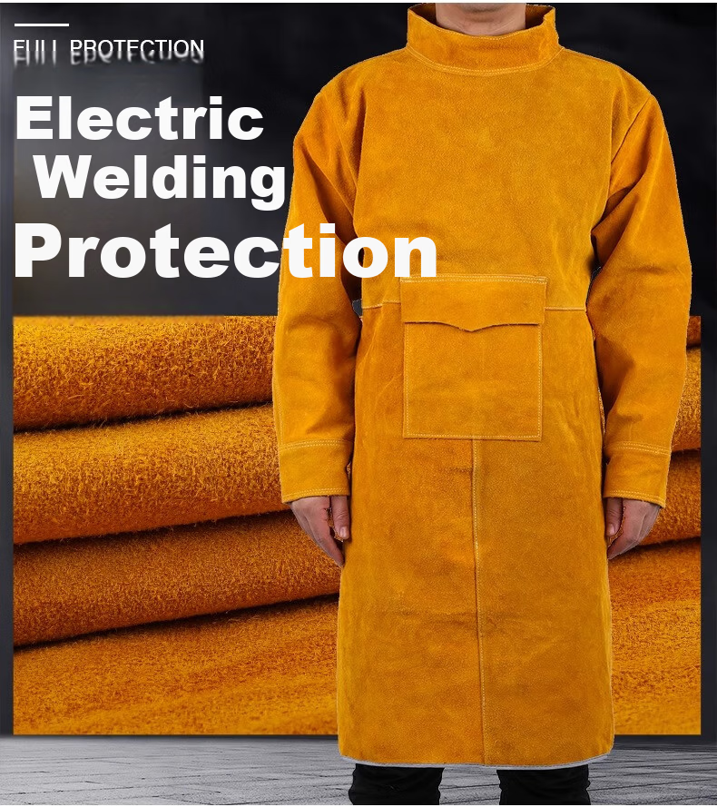 BAIGE Winter Welding Protective Gear Cowhide Sleeves Heat-Resistant Insulated Work Sleeves 1