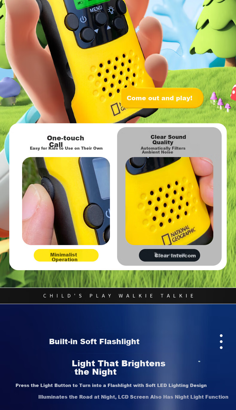 National Geographic Kids 6km Walkie Talkie Wireless Outdoor Toy Children's Day Gift 3